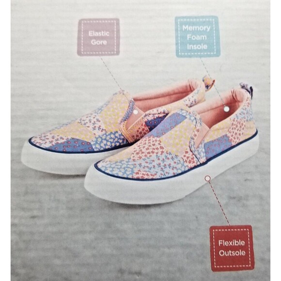 lily & Dan Other - Girl's Sneakers Slip-On Memory Foam Patchwork Floral US Size 2 Lily & Dan NEW